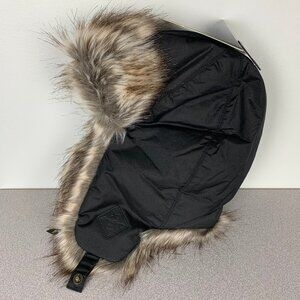 Eddie Bauer Down Trapper Hat Ear Flap Fur S/M